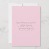 ピンクの蝶結びのベビーシャワーガール招待状 招待状 (裏面)