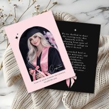 ピンクの蝶結びの写真 黒背景 エレガントな卒業式