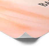 ピンクの蝶結びの小さなかぼちゃのベビーシャワーウェルカム ポスター (角)