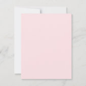 ピンクの蝶結びの洗礼 招待状 (裏面)