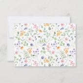 ピンクの蝶結びの花の結婚式デジタルRSVPカードQRコード 招待状 (裏面)