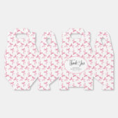 ピンクの蝶結びコケッタパーソナライズド ブライダルシャワー フェイバーボックス (見開き)