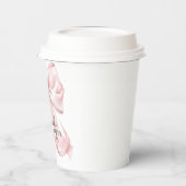 ピンクの蝶結びベイビーシャワーのコケッテェ風テーマ 紙コップ (左)