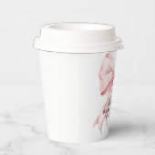 ピンクの蝶結びベイビーシャワーのコケッテェ風テーマ 紙コップ (右)