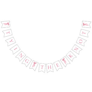ピンクの蝶結び ウェディングシャワーのお祝い バンティングフラッグ