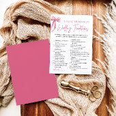 ピンクの蝶結び ウェディングトラディション ブライダルシャワー ゲーム 招待状