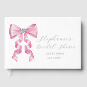 ピンクの蝶結び グラムコケッタ ブライダルシャワー ゲストブック (正面)