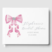 ピンクの蝶結び グラムコケッタ ブライダルシャワー ゲストブック (正面)