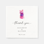 ピンクの蝶結び コケティ エレガント マカロン ウェディング スタンダードカクテルナプキン (正面)