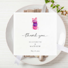 ピンクの蝶結び コケティ エレガント マカロン ウェディング スタンダードカクテルナプキン