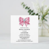 ピンクの蝶結び シャインダイヤモンド ブライダルシャワー 招待状 (スタンド正面)