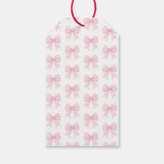 ピンクの蝶結び スイートハート ベビーシャワー ディスプレイ シャワー ギフトタグ (裏面)