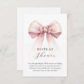 ピンクの蝶結び ディスプレイ シャワー インサート エンクロージャー 出欠カード (正面/裏面)