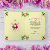 ピンクの蝶結び トロピカル フラワー マザーズデイ カスタマイズ可能 シーズンカード