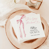 ピンクの蝶結び ブライダルシャワー She's Tying the Knot スタンダードカクテルナプキン