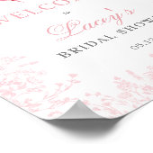 ピンクの蝶結び ベビーシャワーの招待状 ポスター (角)