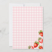 ピンクの蝶結び ベリー スウィート イチゴ ベビーシャワー 招待状 (裏面)