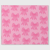 ピンクの蝶結び ラッピングペーパー (フラット)