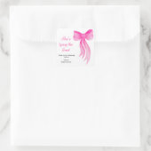 ピンクの蝶結び 彼女が結婚する ブライダルシャワー   スクエアシール (バッグ)