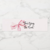 ピンクの蝶結び 彼女が結婚する ブライダルシャワー ペットボトルラベル (シングルラベル)