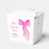 ピンクの蝶結び 彼女の結婚前のお祝い フェイバーボックス (裏面サイド)