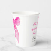 ピンクの蝶結び 彼女の結婚前のお祝い 紙コップ (右)