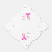 ピンクの蝶結び 彼女の結婚式の前祝い フェイバーボックス (折り畳みなし)