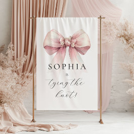 ピンクの蝶結び 彼女の結婚式 ブライズシャワー タペストリー
