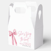 ピンクの蝶結び 彼女の結婚式 ブライズシャワー フェイバーボックス (オープン)