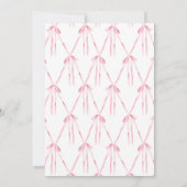 ピンクの蝶結び 彼女の結婚式 ブライズシャワー 招待状 (裏面)