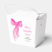 ピンクの蝶結び 彼女の結婚式 結婚前お披露目パーティー フェイバーボックス (裏面サイド)