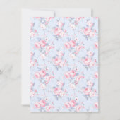 ピンクの蝶結び 彼女は結婚する ブライダルシャワー サンキューカード (裏面)