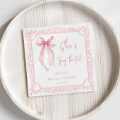 ピンクの蝶結び 彼女は結婚する ブライダルシャワー スタンダードカクテルナプキン