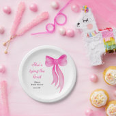 ピンクの蝶結び 彼女は結婚する ブライダルシャワー ペーパープレート (パーティー)