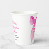 ピンクの蝶結び 彼女は結婚する ブライダルシャワー 紙コップ (左)