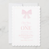 ピンクの蝶結び 招待状 グランミレニアル プレッピー (正面)