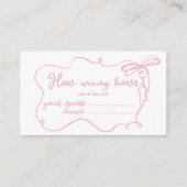 ピンクの蝶結び 波型  壺の中に何個の蝶結びがありますか エンクロージャーカード (正面)