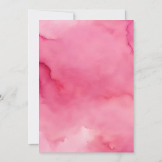 ピンクの蝶4月のシャワーが5月の花をもたらす 招待状 (裏面)