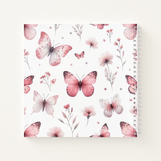 ピンクの蝶 ノートブック (裏面)