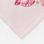 ピンクの蝶 フリースブランケット (角)