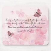 ピンクの蝶 マウスパッド (正面)
