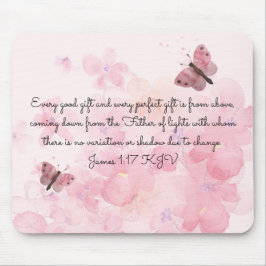 ピンクの蝶 マウスパッド