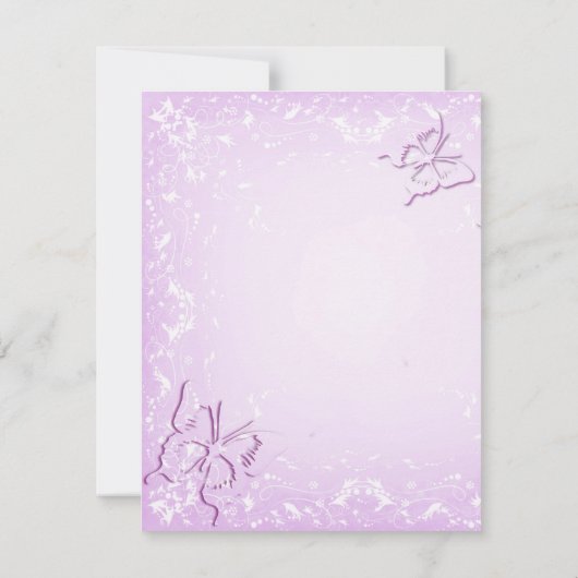 ピンクの蝶 出欠カード (裏面)