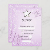 ピンクの蝶 出欠カード (正面/裏面)