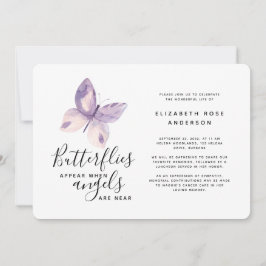 ピンクの蝶 |生命のお祝い 招待状