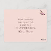 ピンクの蝶。私の花嫁のメイドになってくれないか？ ポストカード (裏面)