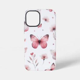 ピンクの蝶 iPhone 12 MINIケース