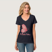 ピンクの蝶 Tシャツ (正面フル)