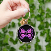 ピンクの蝶Keychain キーホルダー (手)