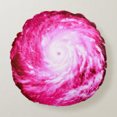 ピンクの螺線形の風車の円形の枕 ラウンドクッション (正面)
